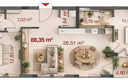 ID 16145 Трехкомнатная квартира в Санни Айленд Богемия Фото 2