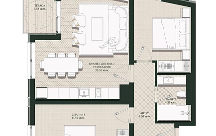 ID 14718 Трехкомнатная квартира в Ариа 2 Фото 4